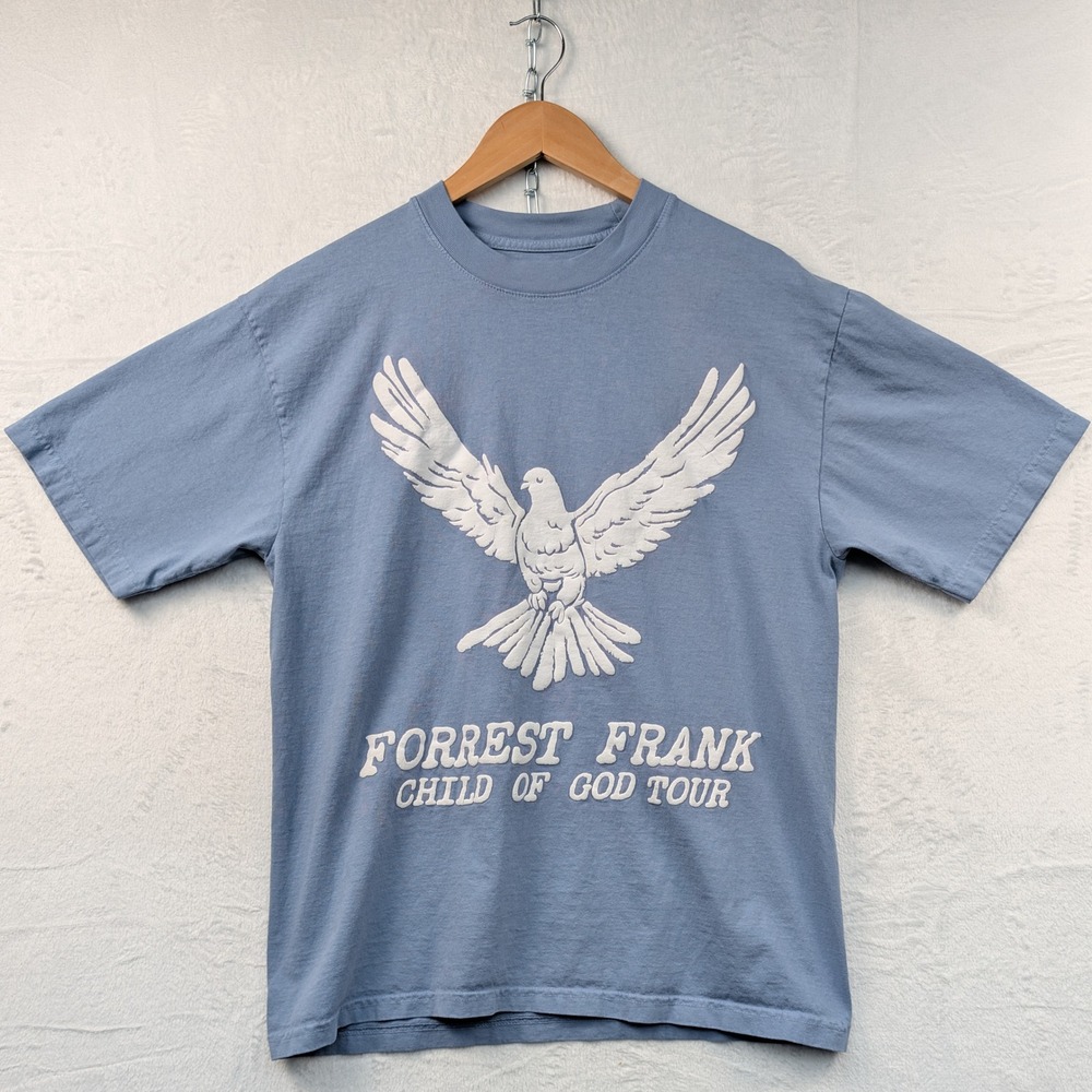 Forrest Frank T-Shirt Men's M Blue Child of God Tour 2025 Christian Puff Print